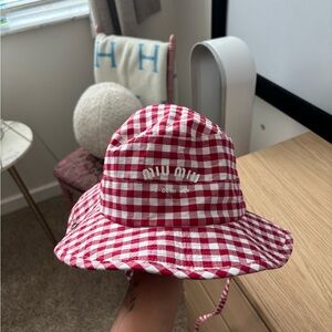 Red and White Gingham Bucket Hat